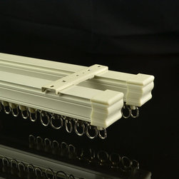 CHR7922 Ivory Ceiling Mounted Double Curtain Tracks and Rails - Window Treatment Accessories