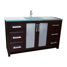 50 Most Por Frosted Gl Door Vanity Cabinets For 2018 Houzz Frost Green Gl Modern Contemporary Bathroom Vanity Espresso 55 Vanities