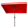Safavieh Milan Fringe 6.5'x10' Rectangle Crank Umbrella, Red