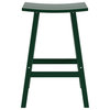 Florence Outdoor 29" HDPE Plastic Saddle Seat Barstool in Dark Green