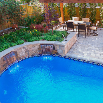 Water Cascades into Pool