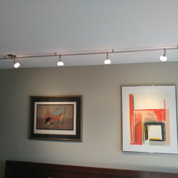 Master bedroom Monrail track light installation in Columbia Maryland