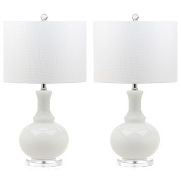 Franny Table Lamp (Set of 2) - White Body, Off-White Shade
