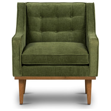 Poly and Bark Gus Lounge Chair, Distressed Green Velvet