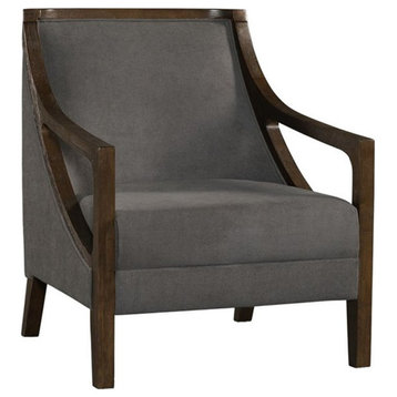Picket House Furnishings Dayna Gray Accent Chair with Brown Frame
