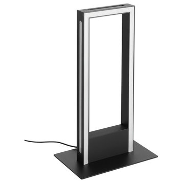Salvilanas Integrated LED Table Lamp, Black Finish, White Diffuser