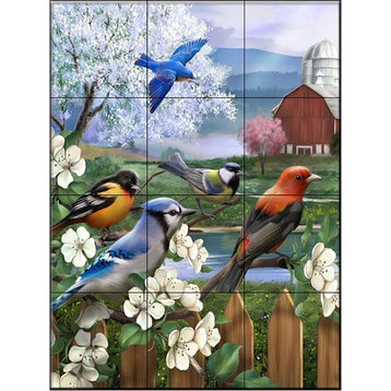 Ceramic Tile Mural, Spring Gathering II, HP, by Henry Peterson