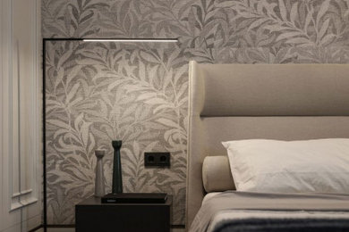 Inspiration for a contemporary bedroom remodel in Moscow