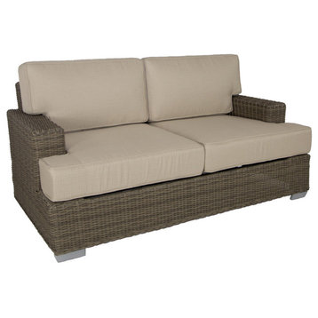 Palisades Outdoor Love Seat, Gray, Canvas Rust