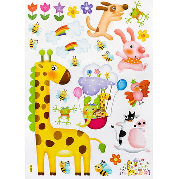 Zoo Party 1 - Large Wall Decals Stickers Appliques Home Decor