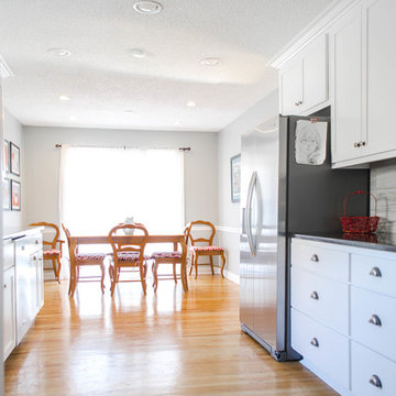 Transitional Gray and White Kitchen