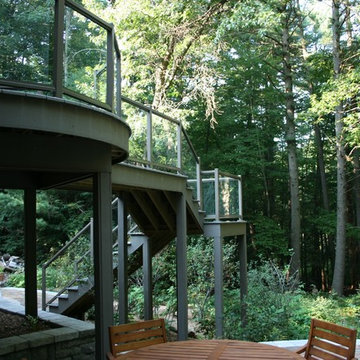 Upper Deck with Glass Panel Railings