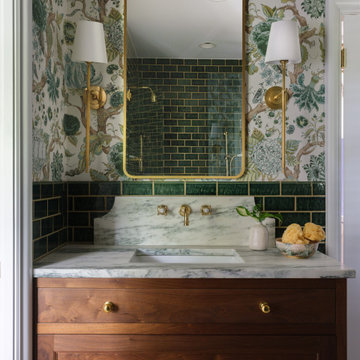 Arabescato Montclair Danby Honed Marble Powder Room Vanity