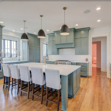 Sage green kitchen