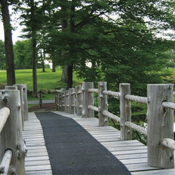 Rustic bridge railing at Wing Foot Golf Club, Mamaroneck, NY - Home Fencing And Gates