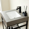 Funes Bath Vanity without Mirror, Matte Black Support, 24'', Grey Stone Top