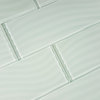 Pacific 4 in x 12 in Textured Glass Subway Tile in Blanche