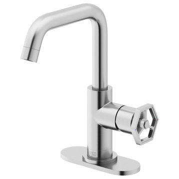 Vigo VG01051K1 Ruxton Oblique 1.2 GPM 1 Hole Bathroom Faucet - Brushed Nickel