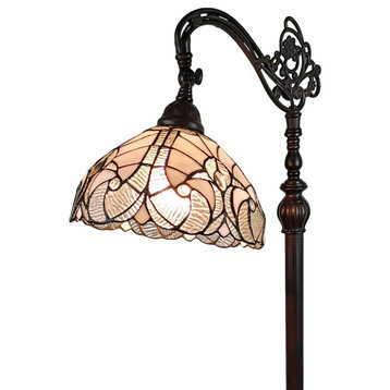 Tiffany Style Old Fashioned Reading Floor Lamp, 62" Tall