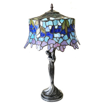 CHLOE Lighting SOPHIA Wisteria 1-Light Antique Dark Bronze Table Lamp, 13"