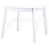 Extendable Round Dining Room Table Modern Solid Wood, White