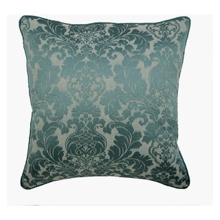 Ikat Floral Damask - Fuchsia and Pale Pink Throw Pillow