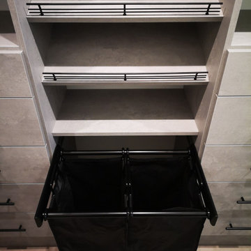 Walk-in closet with Tafisa Rock solid textured melamine