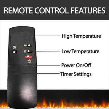 28" Freestanding 5116 BTU Electric Fireplace Heater Insert WithRemote Control