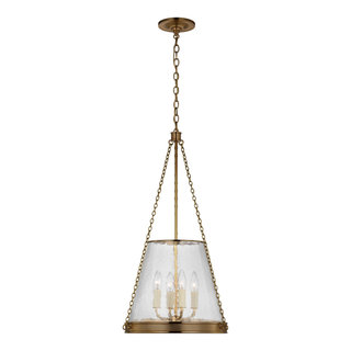 Visual Comfort 14 Presidio Pendant Light in Aged Brass, New in