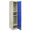 Storage Unit, Blue-Grey Finished Metal With 6-Door, Hanging Rail and Shelves