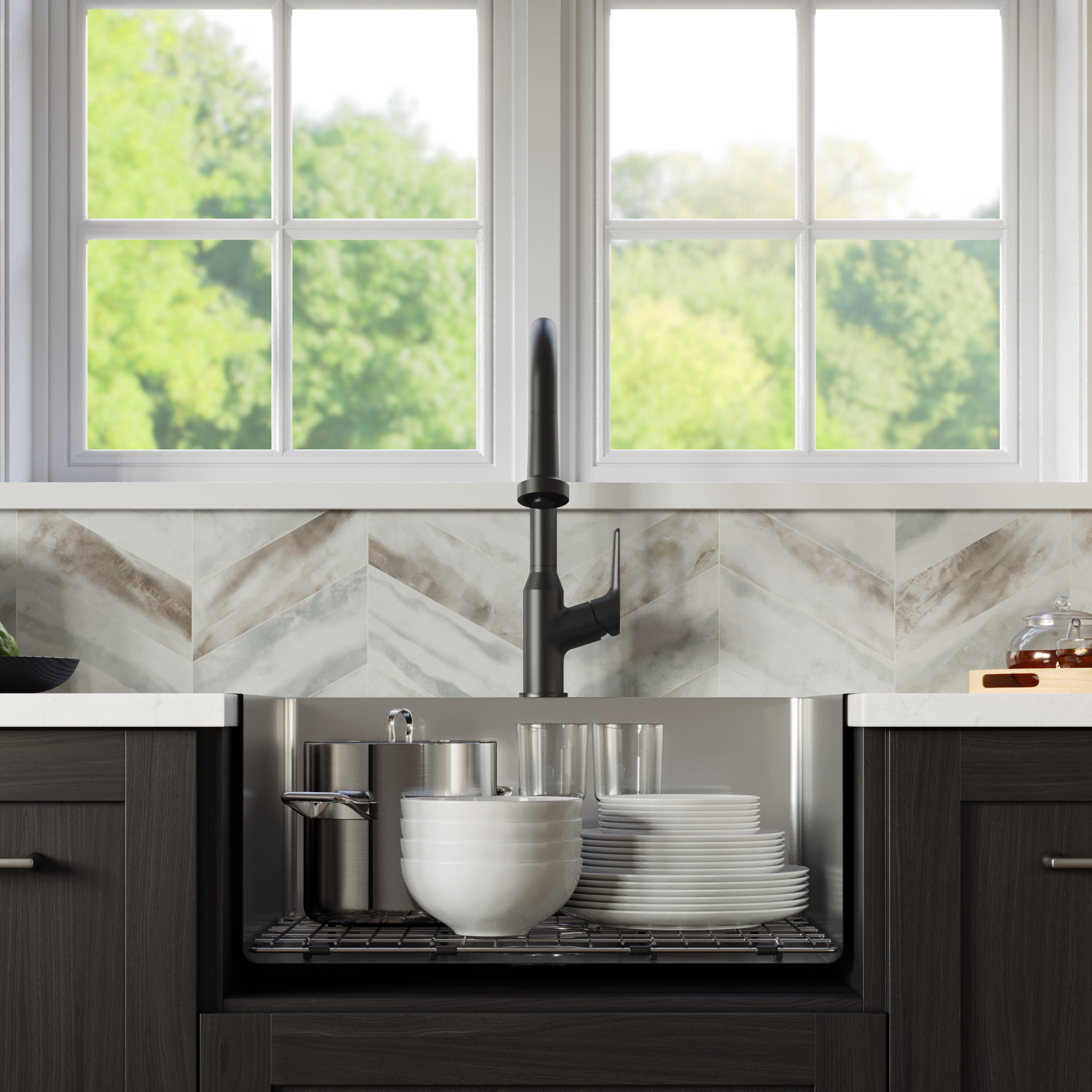 Karran Top Mount Stainless Steel 25" 16-Gauge Drop-In Single Bowl Sink Kit