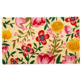 Natural Coir Blossoming Floral Outdoor Rectangular Welcome Doormat 18 x 30 Northlight Seasonal