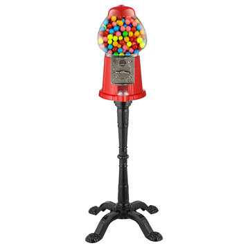 Vintage-Look Gumball Machine Stand, Coin Bank Nostalgic Decor 1920s-Style