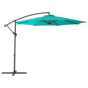 Corliving 9.5Ft Uv Resistant Offset Tilting Patio Umbrella