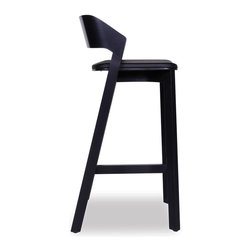 Merano Black Stained Beechwood Bar Stool with Black Pad by Alex Gufler for TON - Bar Stools And Counter Stools