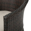 GDF Studio Hillcrest Outdoor Wicker Dining Chairs, Set of 2, Multi-Brown/Light B