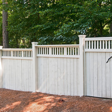 White Wood Privacy Fence & Gate