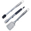 Dyna-Glo 3PC Stainless Steel and No Slip Grill Tool Set With Stand