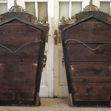Rare French 19th Century Pair of Giltwood Cherub Mirrors