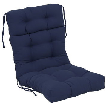 20-"x42" Solid Twill Tufted Chair Cushion Navy