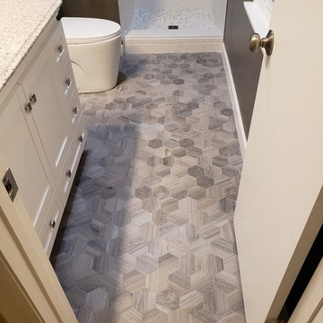 Complete Bathroom Makeover & Flooring- What a Difference!