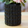 Novica Handmade Rows Of Dark Skulls Ceramic Flower Pot