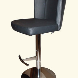 The Doris Swivel Bar Stool in Grey Leather - Bar Stools and Kitchen Stools