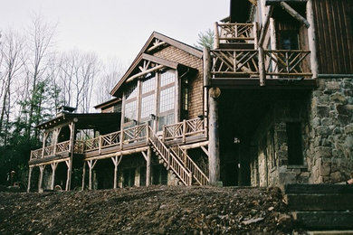 Rustic exterior home idea in New York