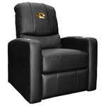 Dreamseat - Missouri Tigers Man Cave Home Theater Recliner - Perfect for your living room, man cave, home theater, or anywhere you want to recline and relax in total comfort. Combines sleek lines with maximum comfort in a compact footprint. The stealth features synthetic leather and a manual recline mechanism. Cup holders in each arm add to the utility of the chair. The patented XZipit system provides endless logo options on the front of the chair and allows you to showcase your favorite team or interest.
