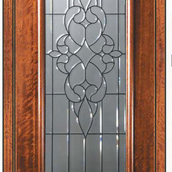 Prehung Single Door 96 Wood Mahogany Courtlandt 3/4 Lite Glass - Front Doors