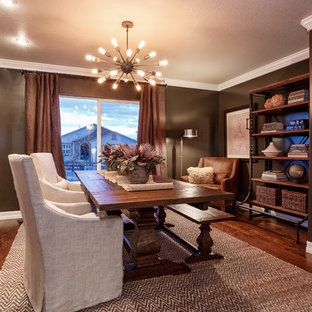 75 Most Popular Traditional Dining Room with Brown Walls Design Ideas ...