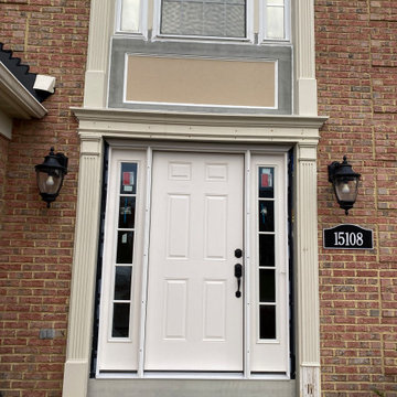 New Bowie 2 lite panel Entrance Door with Exterior Trim Repair