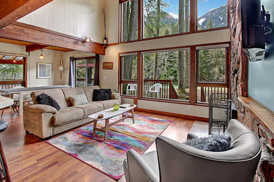 Mountain style living room photo in Seattle