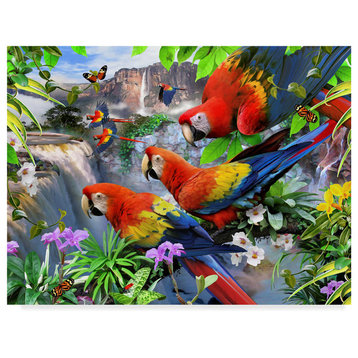 "Parrots" by Howard Robinson, Canvas Art